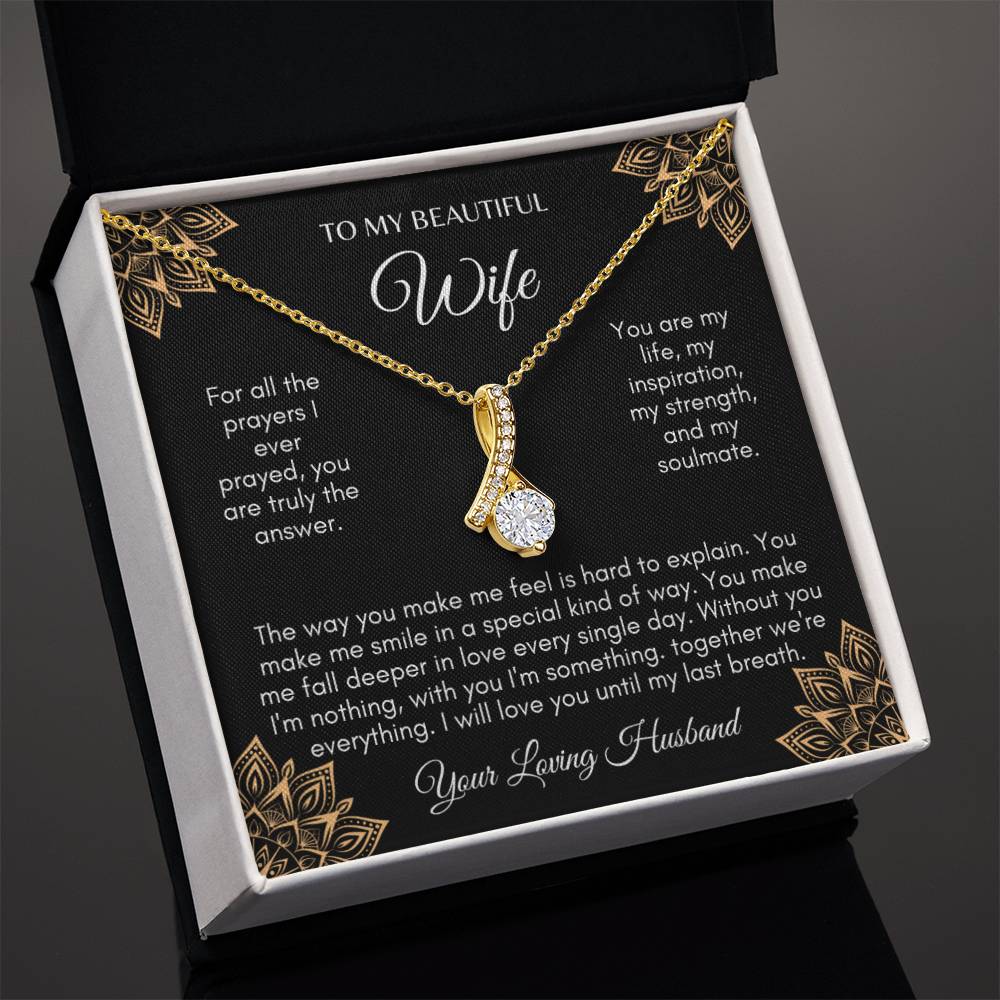To My Beautiful Wife...Your Loving Husband - Alluring Beauty Necklace