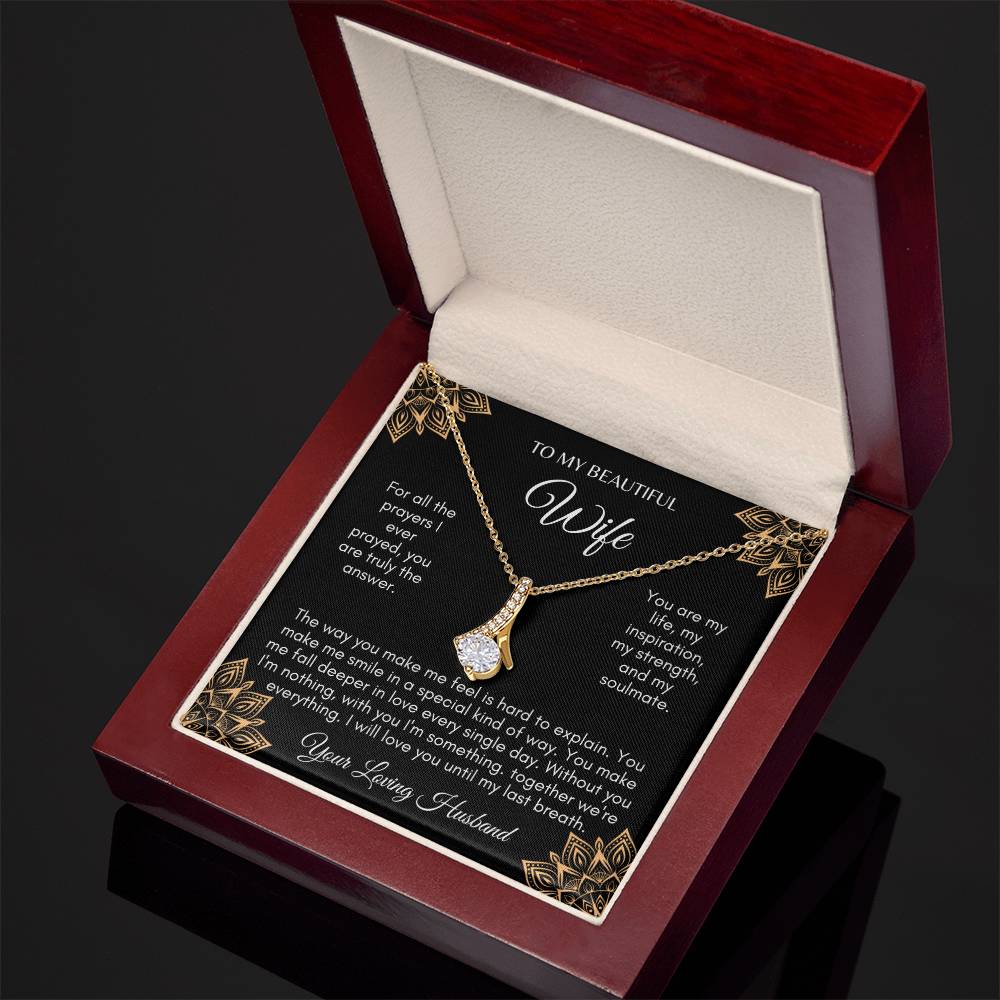 To My Beautiful Wife...Your Loving Husband - Alluring Beauty Necklace