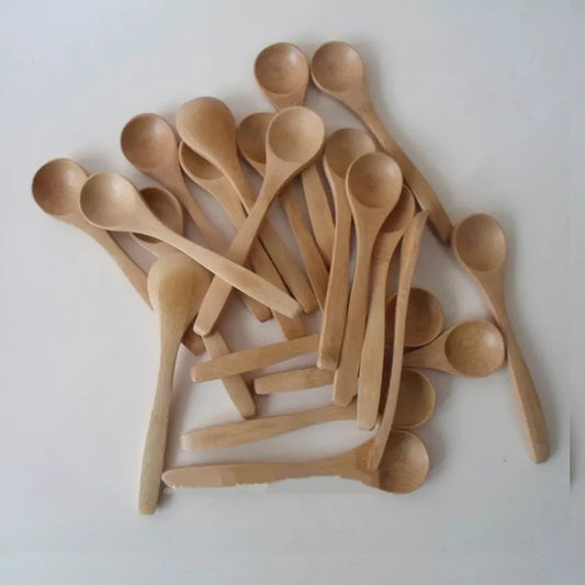 10Pcs/Set Wooden Bamboo Teaspoons