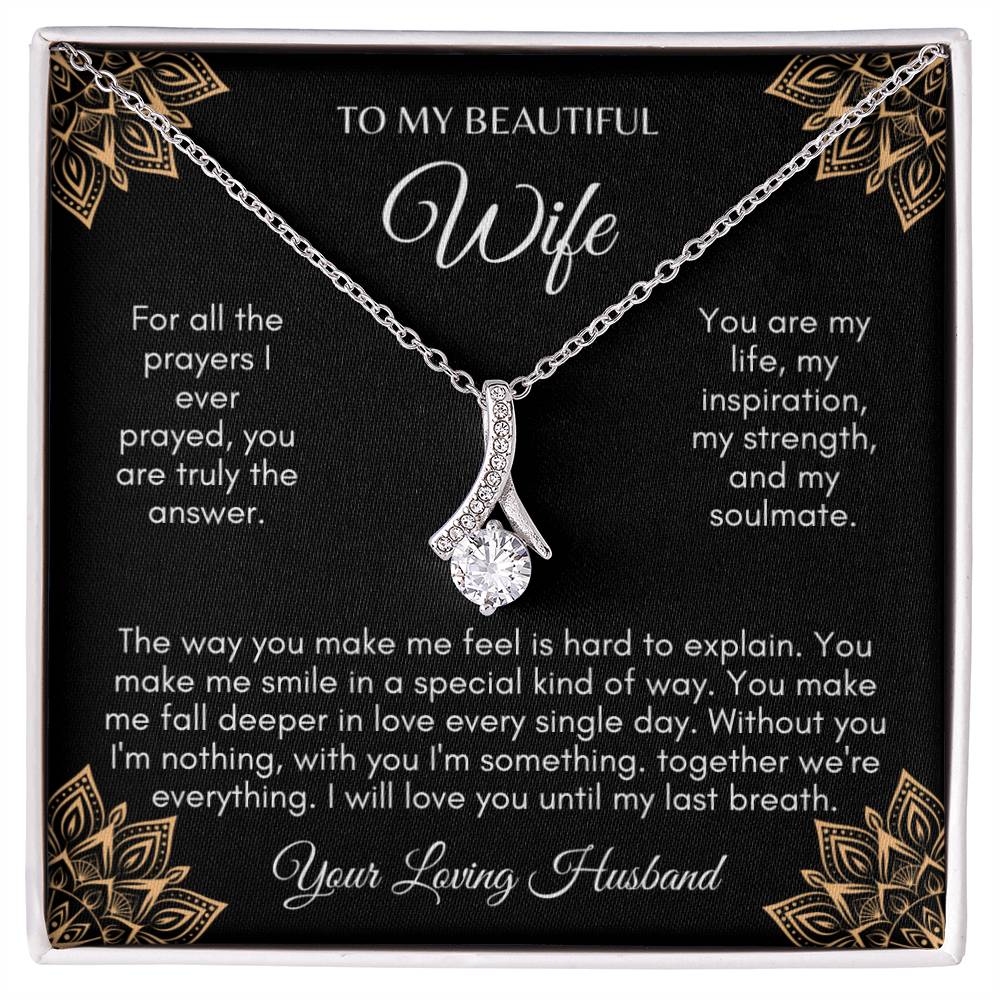 To My Beautiful Wife...Your Loving Husband - Alluring Beauty Necklace