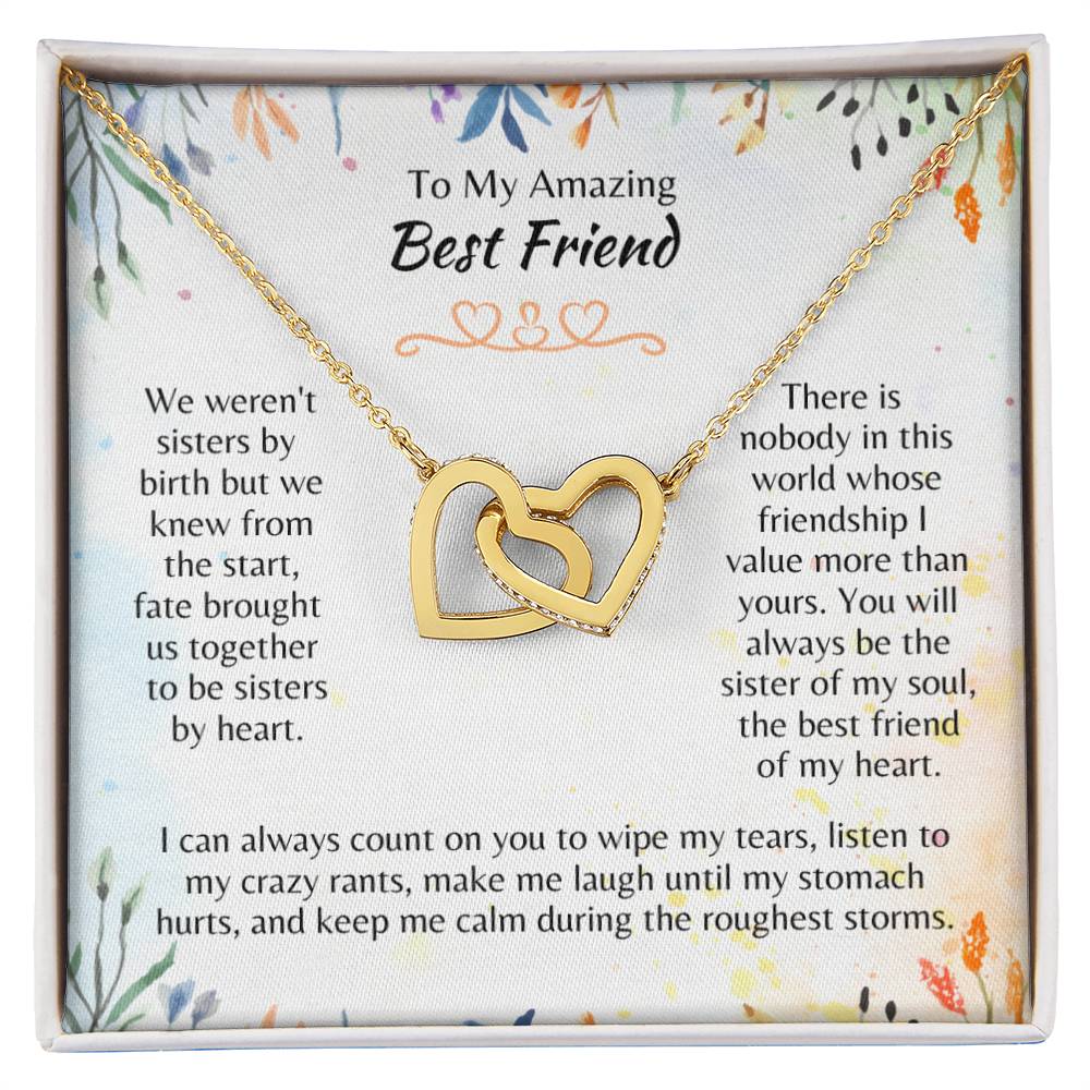 To My Amazing Best Friend - Interlocking Hearts Necklace
