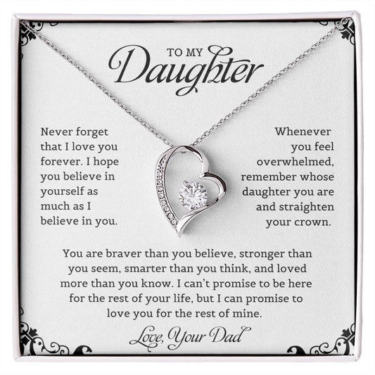 To My Daughter | Never Forget That I Love You - Forever Love Necklace